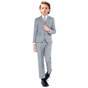 Embroidered Tie Flower Boys Suits